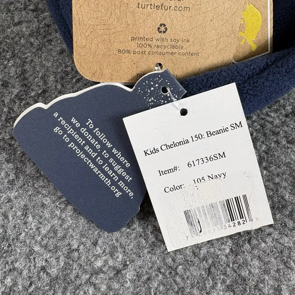 Turtle Fur Kids Chelonia 150 Fleece Beanie Navy Ages 3-6 NWT Winter Warm Hat